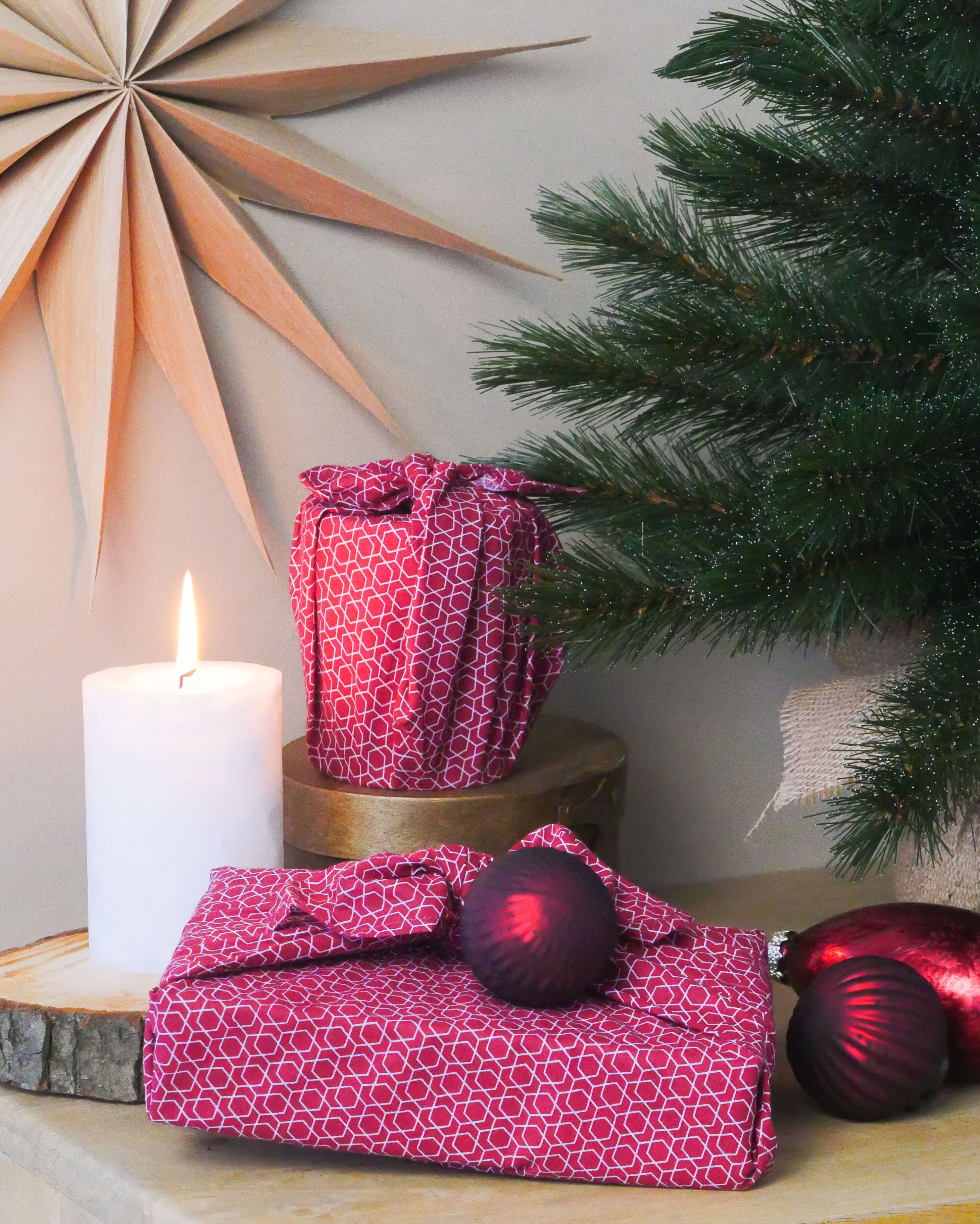 FabRap Cherry Single Sided / Furoshiki wrapping cloth / Reusable gift wrap / Eco-friendly alternative gift wrap